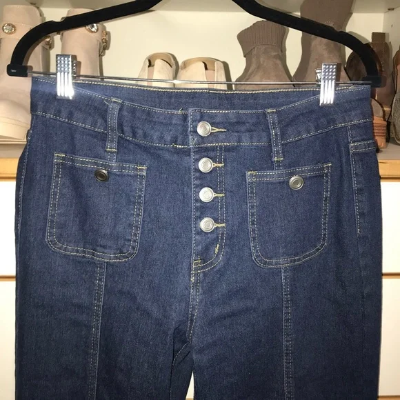 TikTok Women's Blue High-Waisted flare Jeans NWOT never worn. Bought last year - Picture 7 of 10